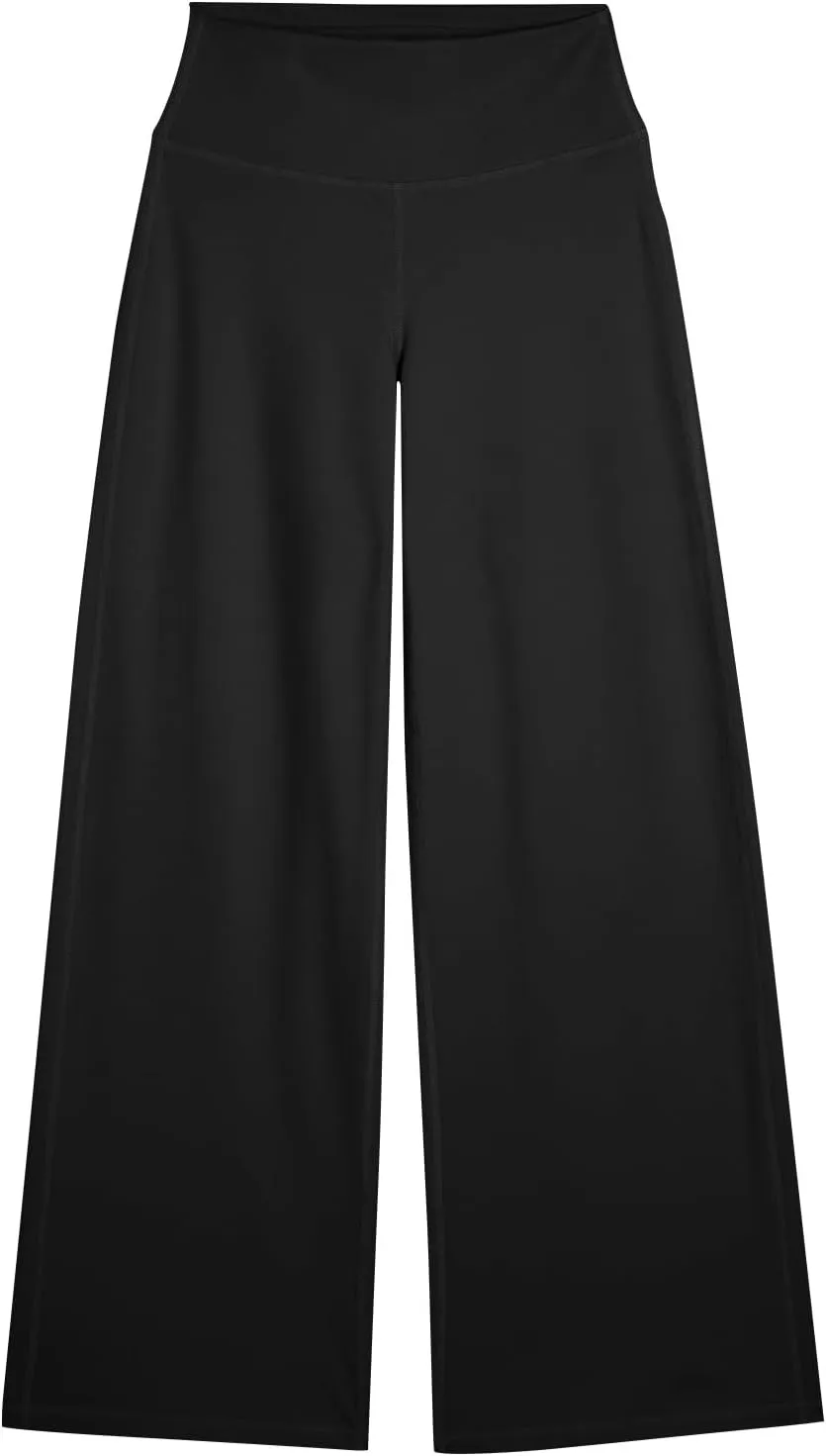 fanmpghleoo Wide Leg Yoga Pants for Women High Waisted Pull On Stretchy Work Pants Business Casual Athletic Trousers Pants