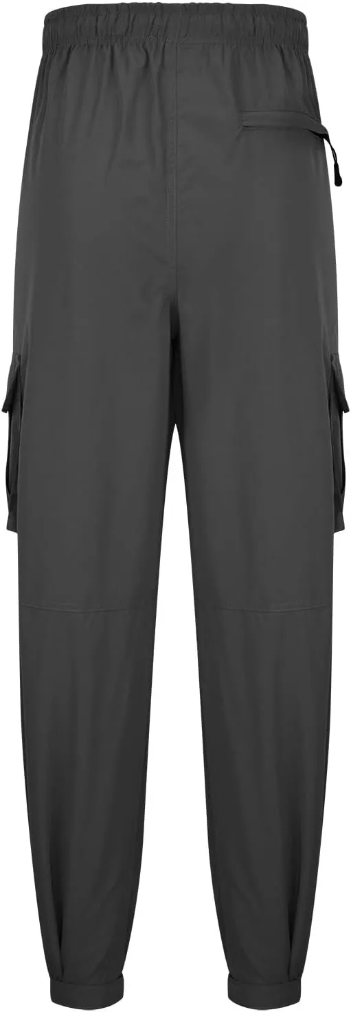 Finelylove Mens Big and Tall Sweatpants Elastic Waist Straight Fit Cargo Sweatpants Casual Stretch Workout Hiking Pants