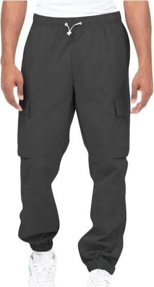 Finelylove Mens Big and Tall Sweatpants Elastic Waist Straight Fit Cargo Sweatpants Casual Stretch Workout Hiking Pants
