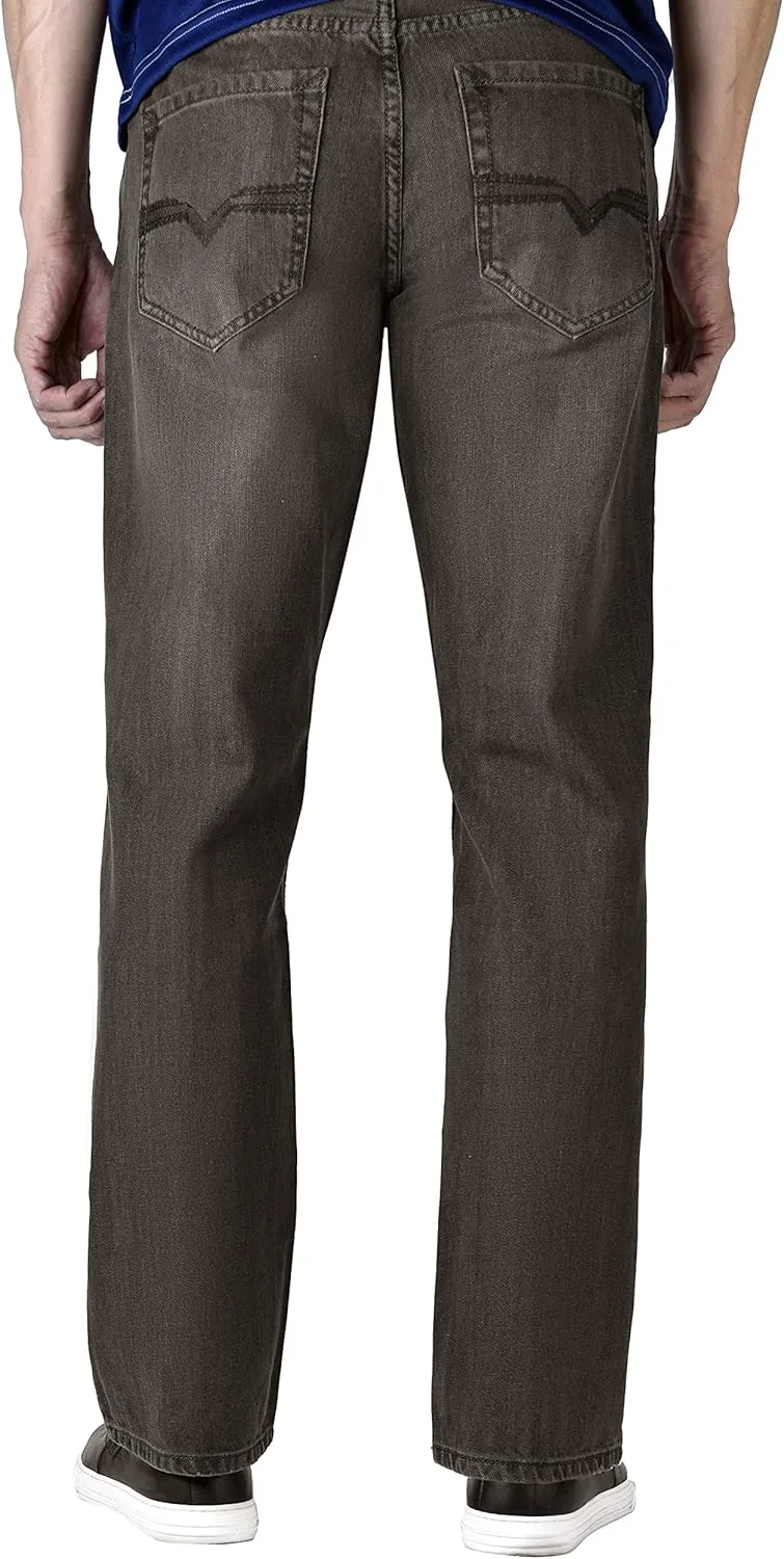 Flypaper Mens Fashion Bootcut Blue Jeans Regular Fit Mens Work Pants