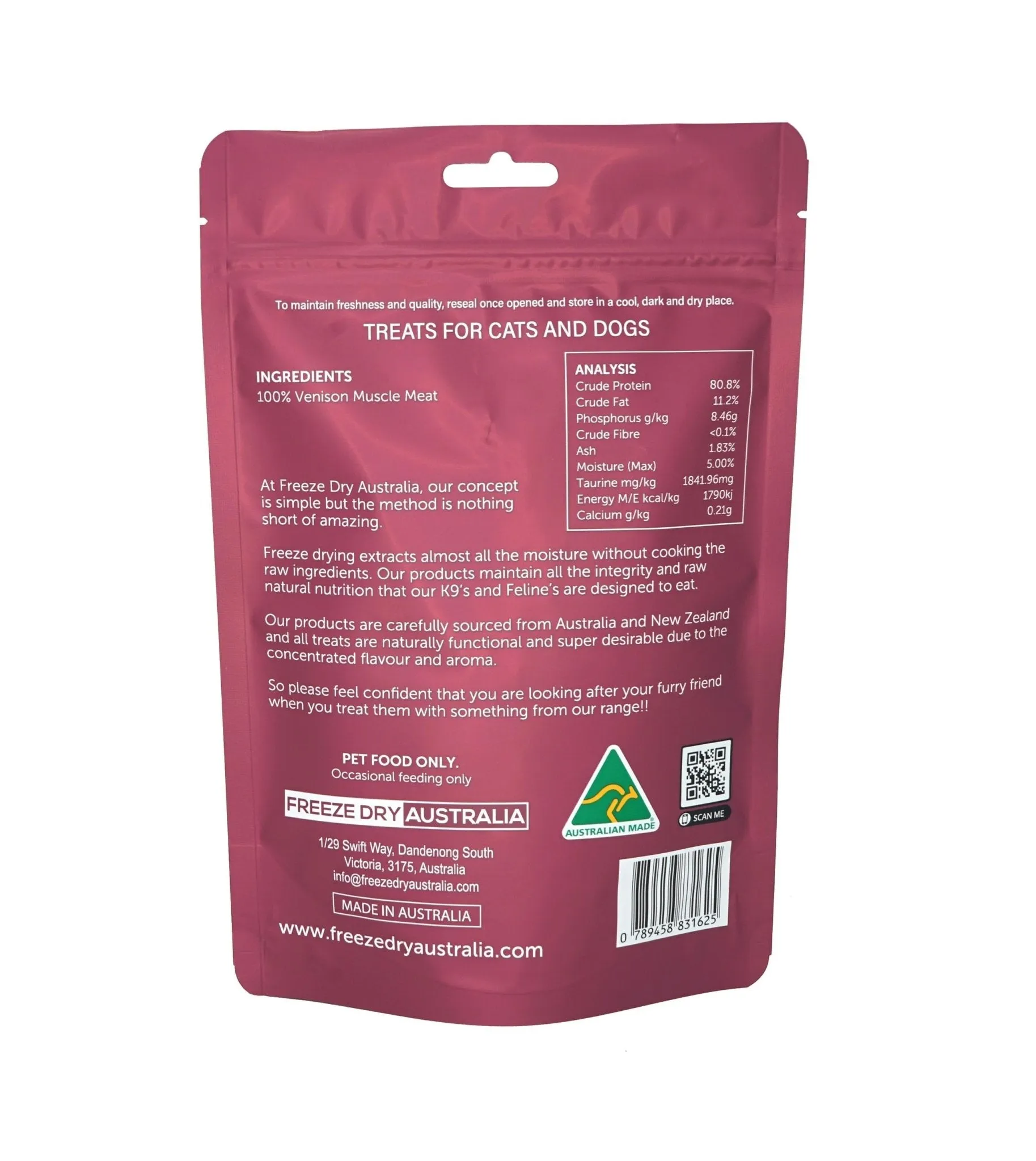 Freeze Dry Australia Venison Cookie Freeze Dried Cat & Dog Treats