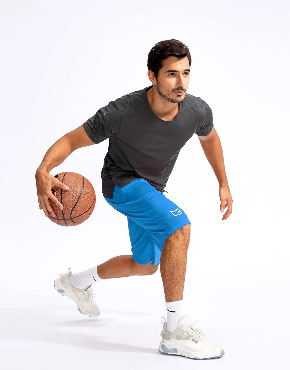 G Gradual Men's Basketball Shorts with Zipper Pockets Lightweight Quick Dry 11" Long Shorts for Men Athletic Gym