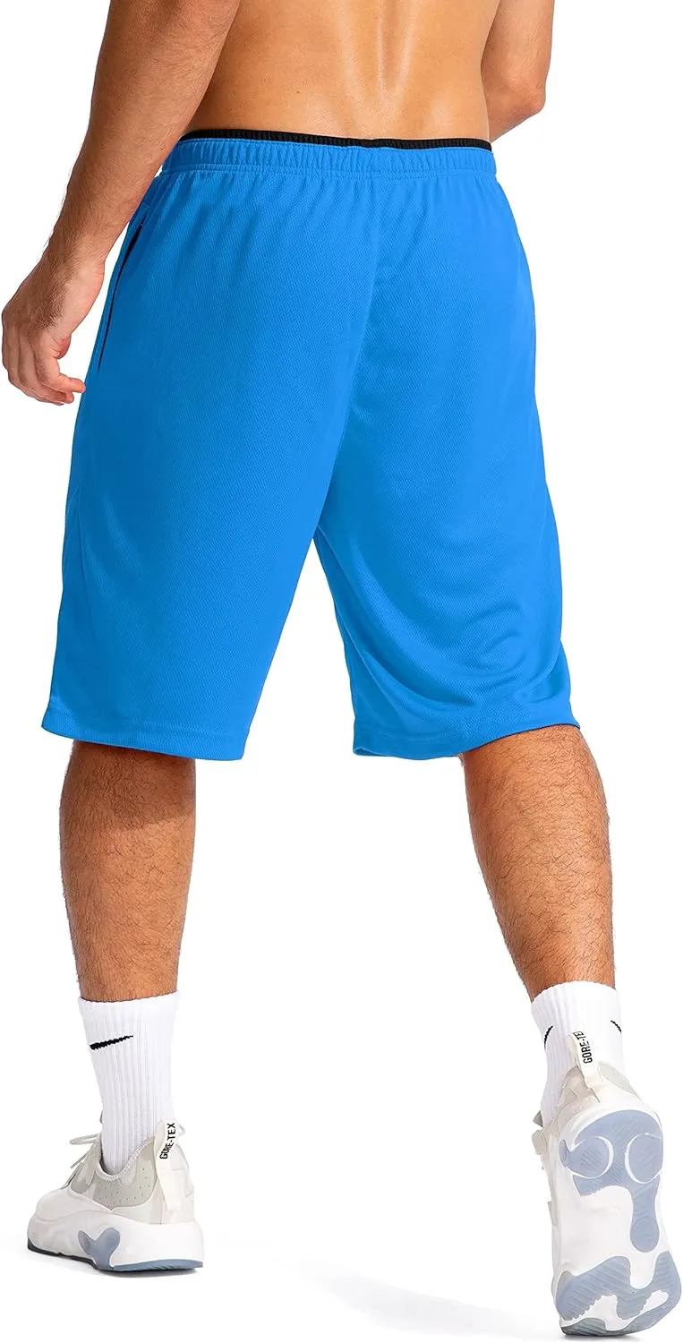 G Gradual Men's Basketball Shorts with Zipper Pockets Lightweight Quick Dry 11" Long Shorts for Men Athletic Gym