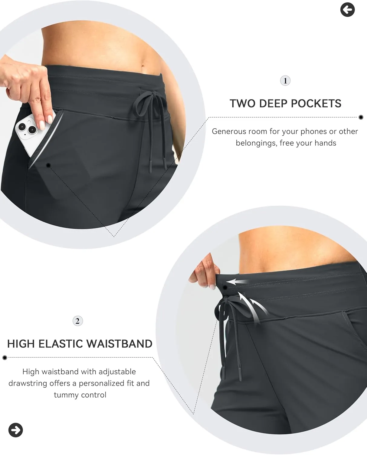 G Gradual Women's 7" High Waisted Swim Board Shorts with Pockets Quick Dry Beach Swimming Shorts for Women with Liner