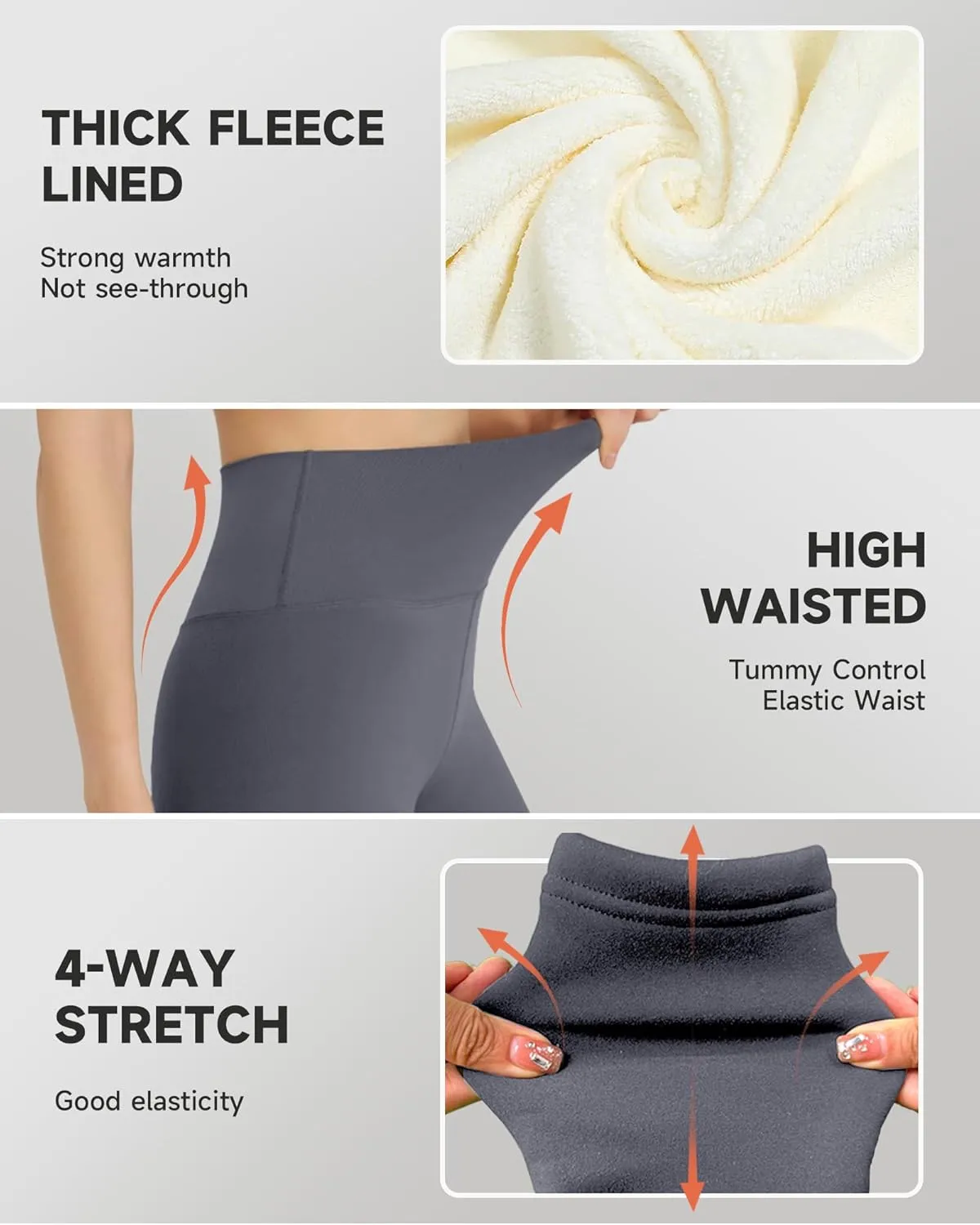 GAYHAY Fleece Lined Leggings for Women  Thick Winter Warm Thermal High Waisted Tummy Control Workout Yoga Pants