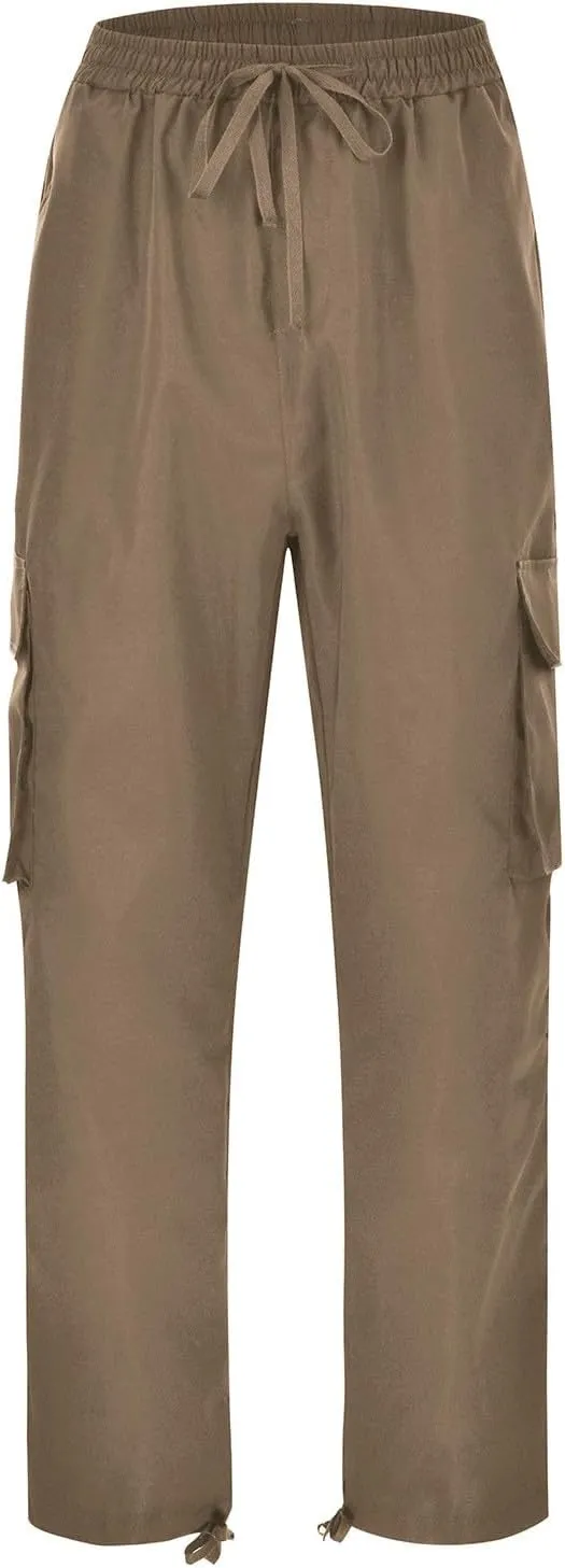 GIERIDUC Mens Cargo Pants Casual Hiking Pants Gym Workout Joggers Athletic Pants Cotton Loose Straight Leg Sweatpants for Men