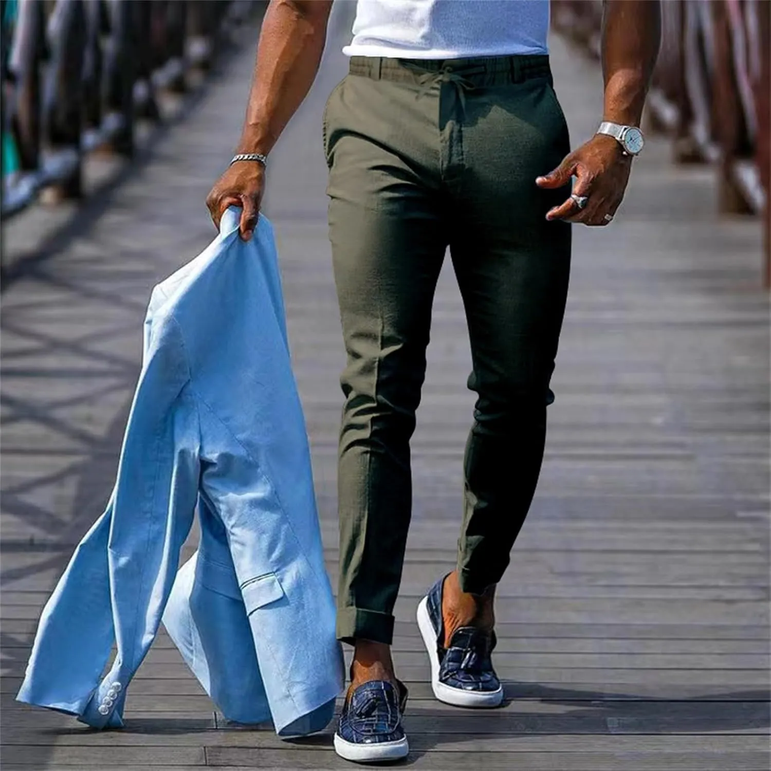 GIERIDUC Men's Linen Pants Casual Long Pants Summer Clothes for Men Fashion Best Jogger Pants for Men for Men