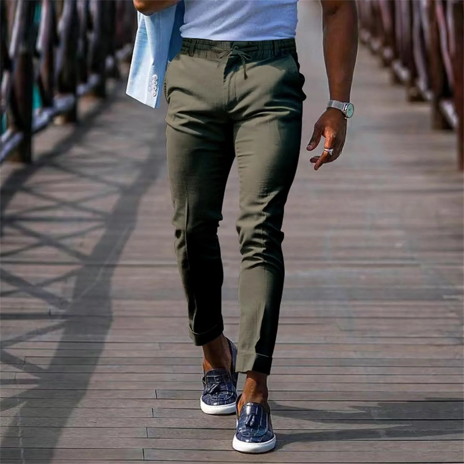 GIERIDUC Men's Linen Pants Casual Long Pants Summer Clothes for Men Fashion Best Jogger Pants for Men for Men