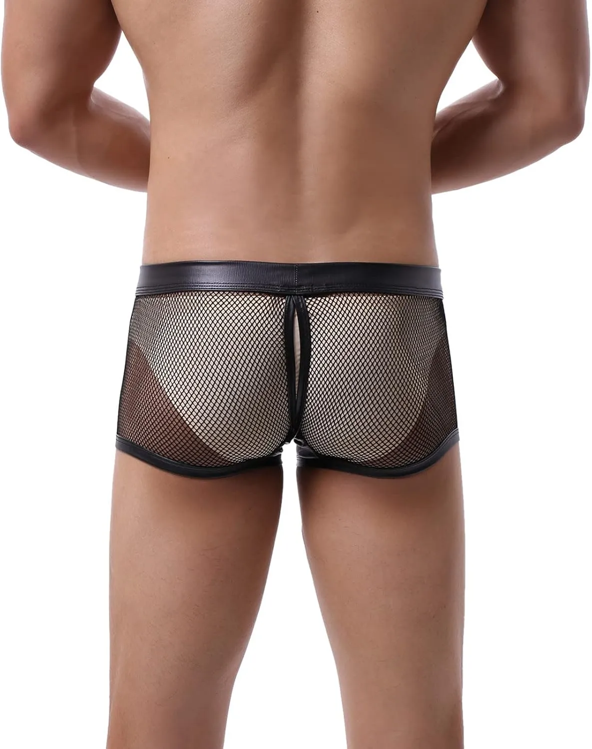 GIERIDUC Men's Stretch Thong Underwear Funny Boxer Briefs for Boyfriend Nylon Spandex Underwear Men Mens Assless Underwear