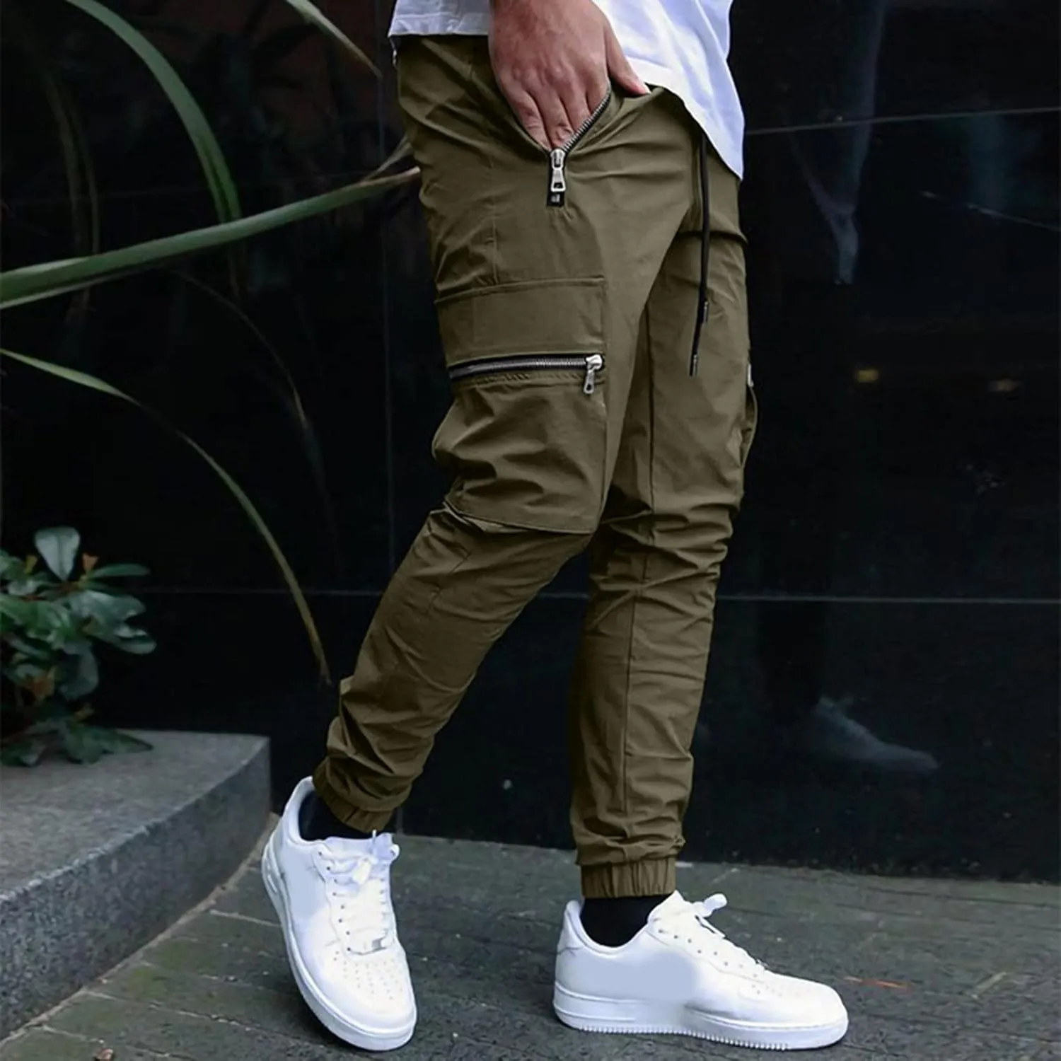 GIERIDUC Mens Sweatpants with Pockets Mens Size Medium Athletic Pants Performance Rider Long Pant Extra Long Slacks for Men