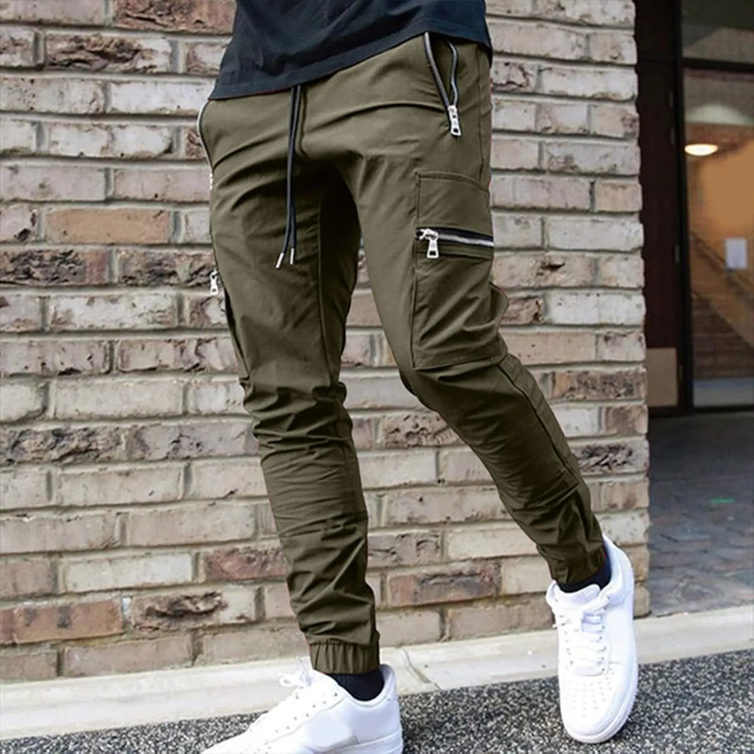 GIERIDUC Mens Sweatpants with Pockets Mens Size Medium Athletic Pants Performance Rider Long Pant Extra Long Slacks for Men