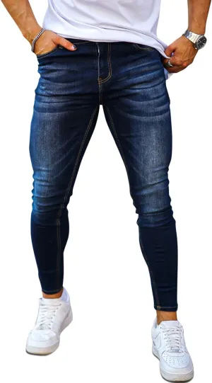 GINGTTO Men's Skinny Jeans Stretch Ripped Tapered Leg
