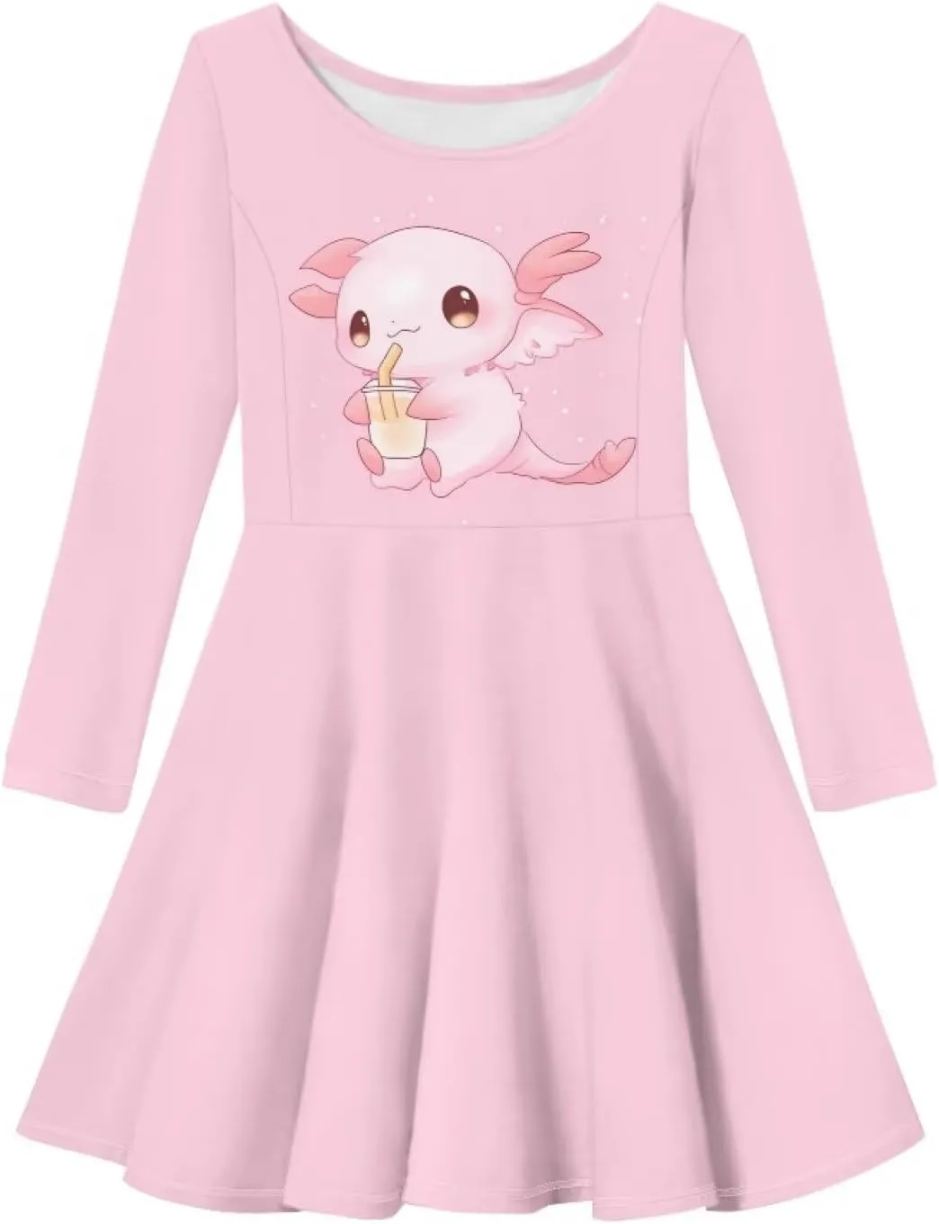 Girl Clothes Novelty Skater Dress for Kids 3-16 Years Toddler Girl Long Sleeve Dress Little Girls Fall Dresses