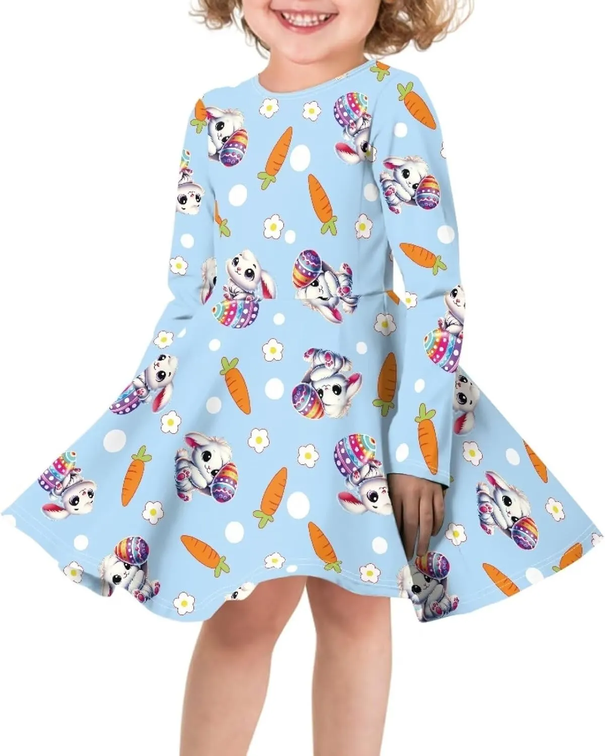 Girl Clothes Novelty Skater Dress for Kids 3-16 Years Toddler Girl Long Sleeve Dress Little Girls Fall Dresses