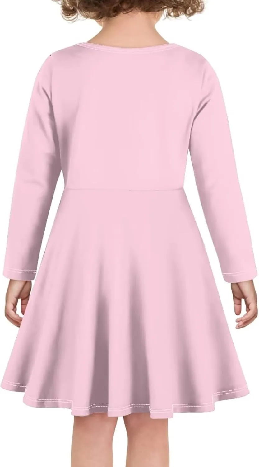 Girl Clothes Novelty Skater Dress for Kids 3-16 Years Toddler Girl Long Sleeve Dress Little Girls Fall Dresses