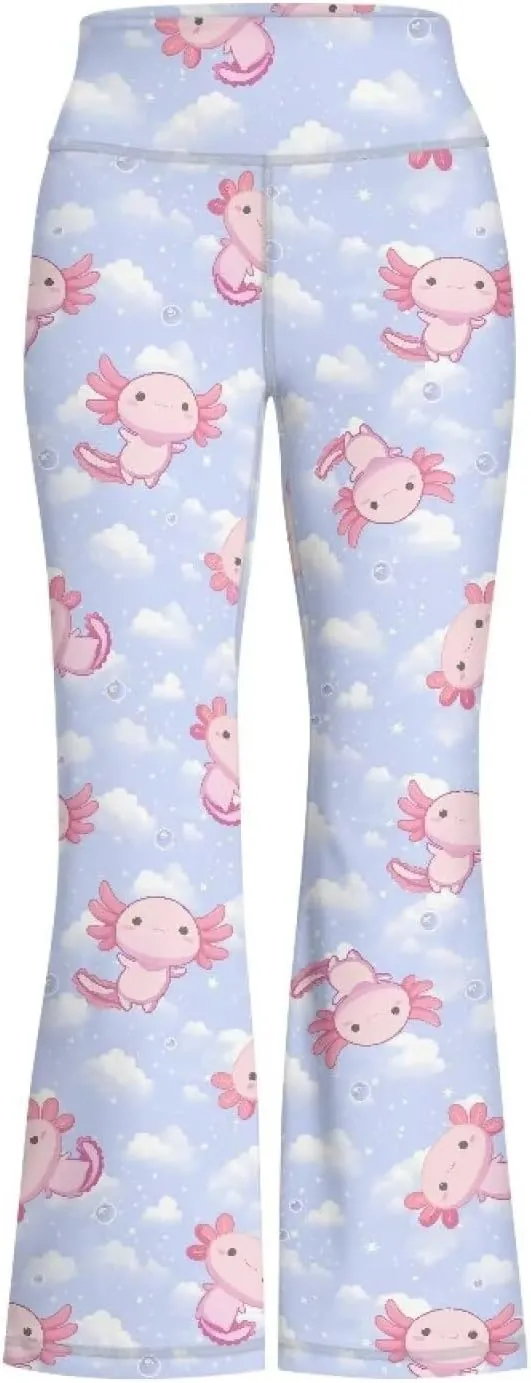 Girls Leggings Floral Print High-Waisted Flared Pants 5-14 Years