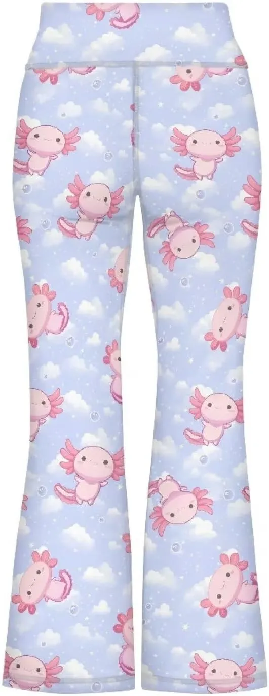 Girls Leggings Floral Print High-Waisted Flared Pants 5-14 Years