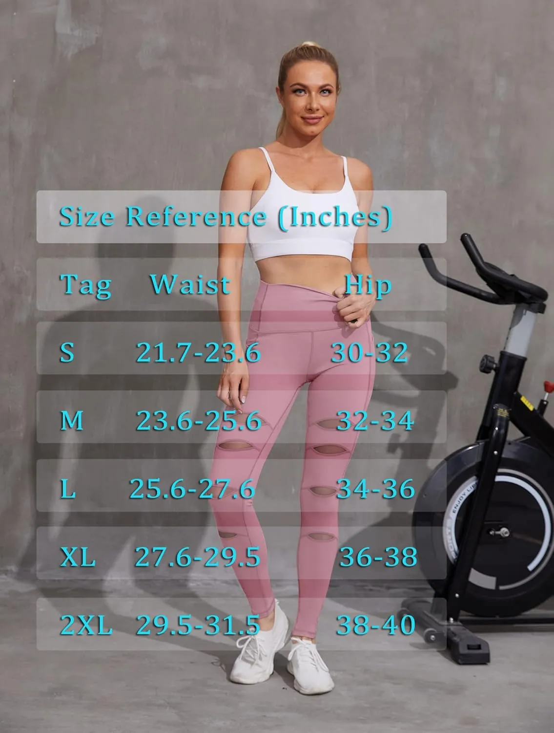 H HIAMIGOS Women's High Waist Ripped Gym Leggings with Phone Pocket Yoga Pants Workout Fitness Running Skinny Trousers