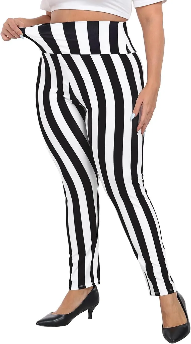 HDE Womens Plus Size Graphic Legging High Waist Stretch Halloween Costume Tights