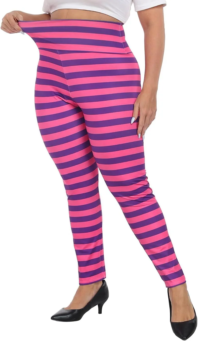 HDE Womens Plus Size Graphic Legging High Waist Stretch Halloween Costume Tights
