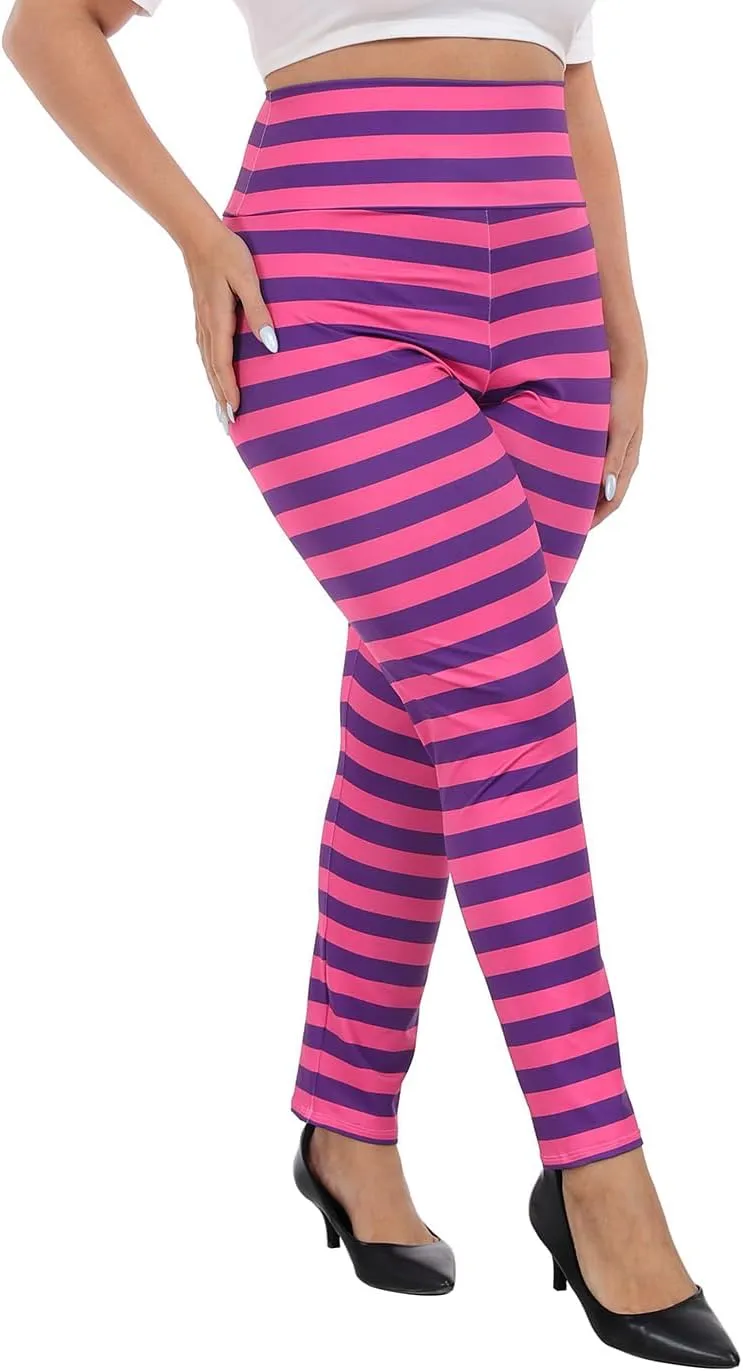HDE Womens Plus Size Graphic Legging High Waist Stretch Halloween Costume Tights