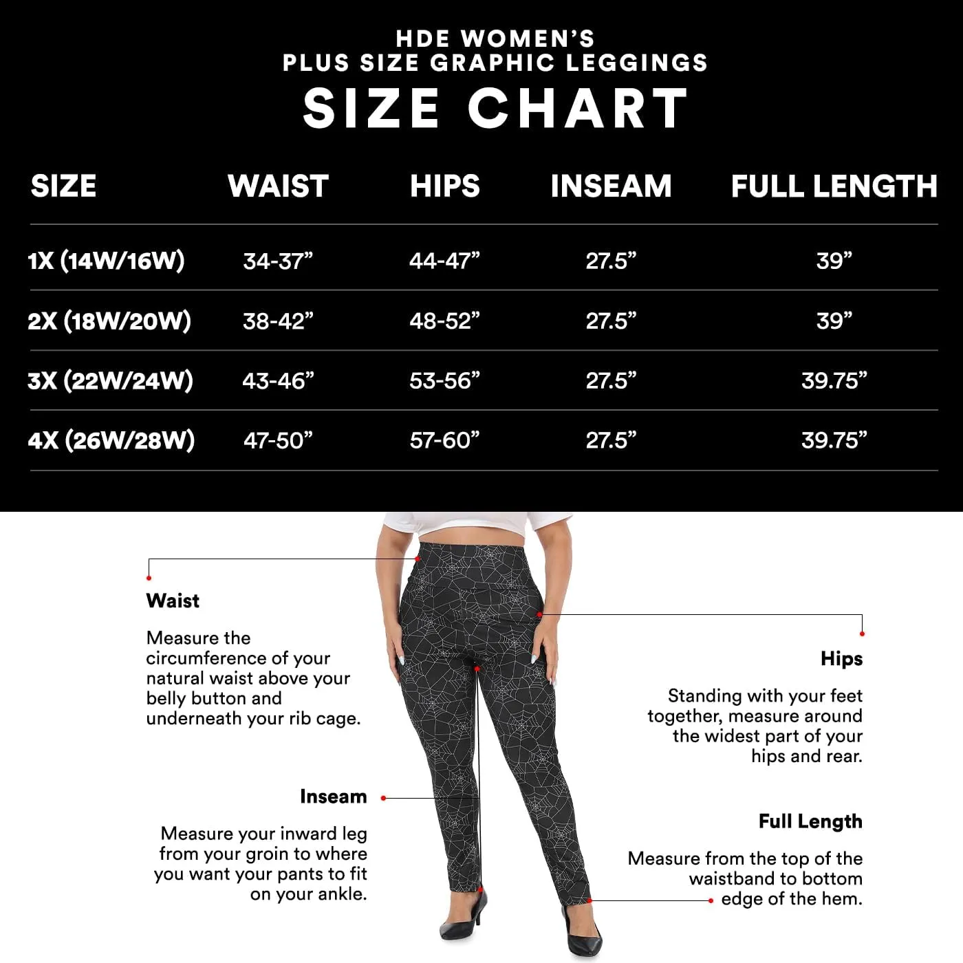 HDE Womens Plus Size Graphic Legging High Waist Stretch Halloween Costume Tights