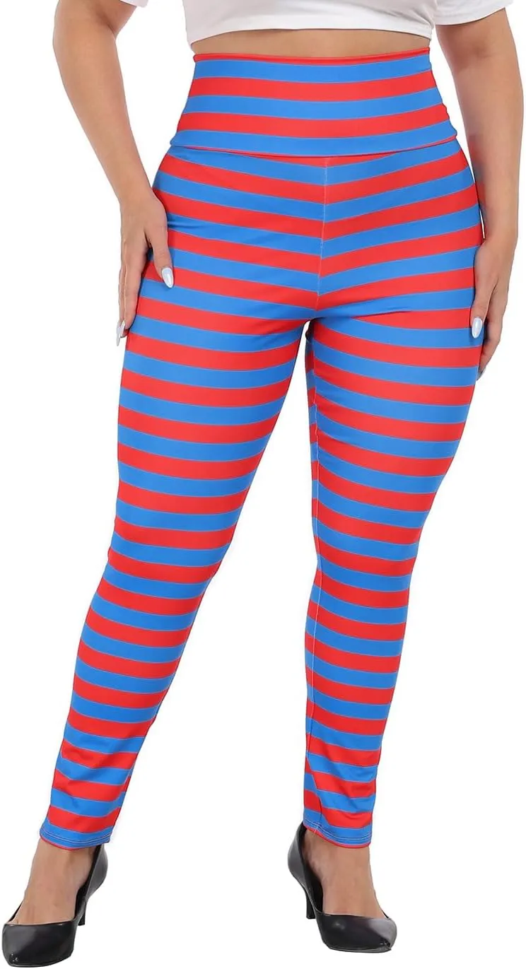 HDE Womens Plus Size Graphic Legging High Waist Stretch Halloween Costume Tights