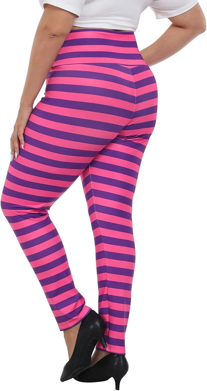 HDE Womens Plus Size Graphic Legging High Waist Stretch Halloween Costume Tights