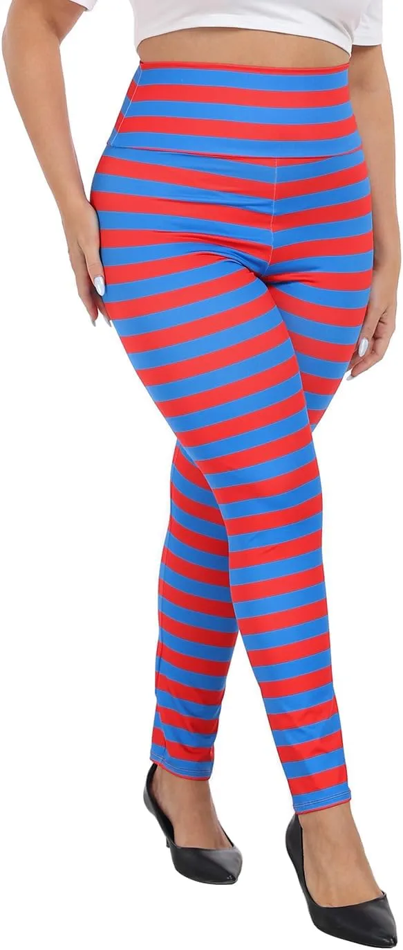 HDE Womens Plus Size Graphic Legging High Waist Stretch Halloween Costume Tights