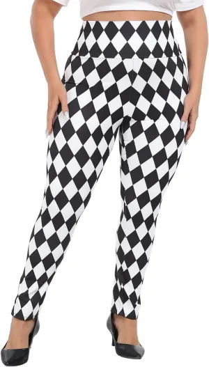 HDE Womens Plus Size Graphic Legging High Waist Stretch Halloween Costume Tights