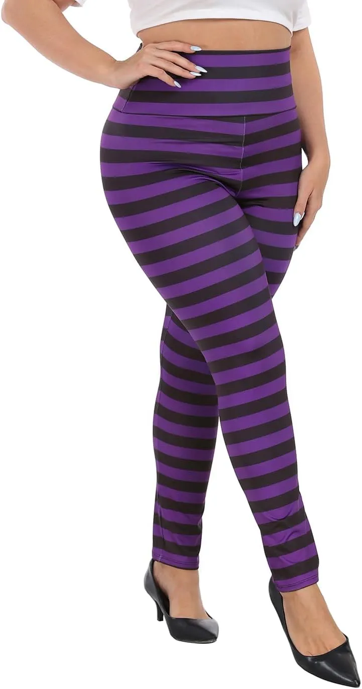 HDE Womens Plus Size Graphic Legging High Waist Stretch Halloween Costume Tights
