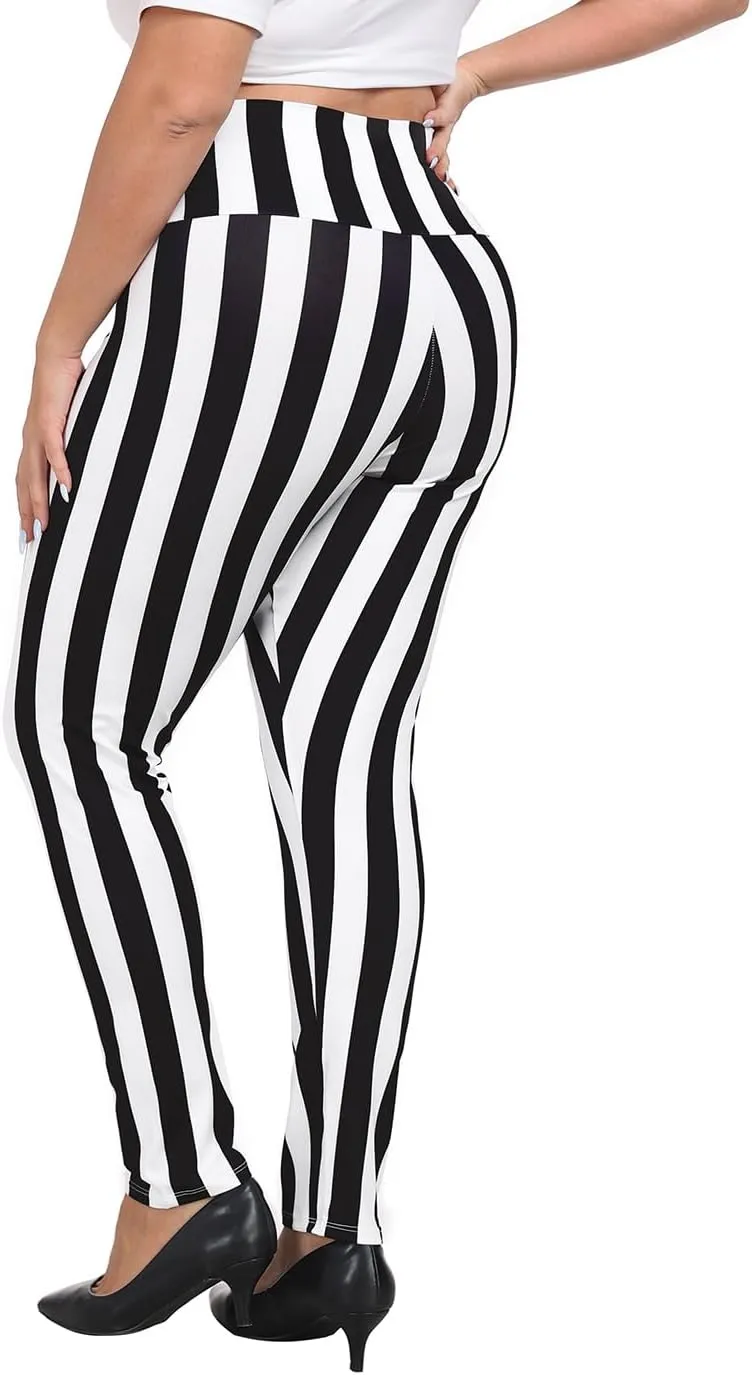 HDE Womens Plus Size Graphic Legging High Waist Stretch Halloween Costume Tights