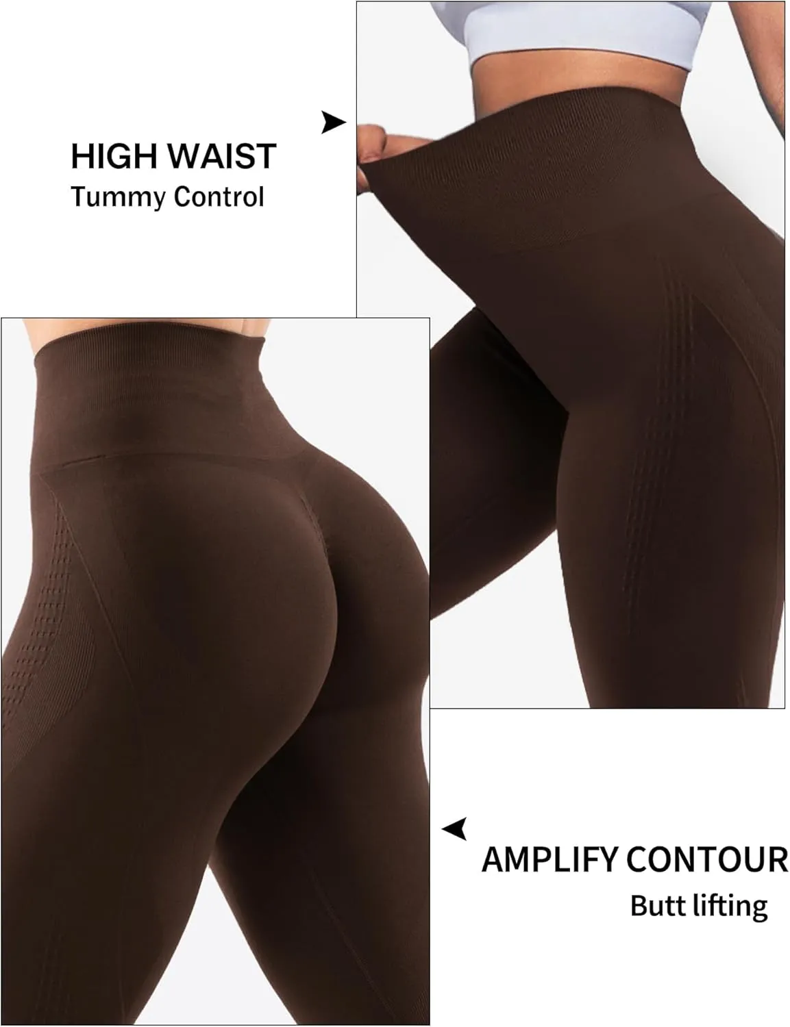 Hidden Scrunch Butt Leggings for Women Amplify Contour Seamless Yoga Pants Compression Gym Workout Booty Lifting Tights