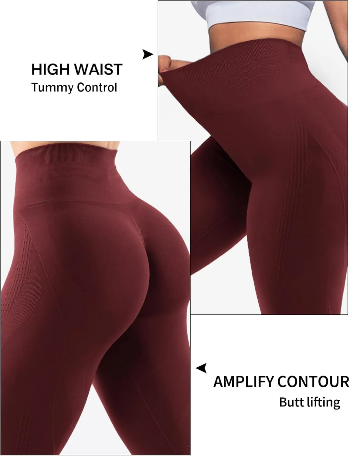 Hidden Scrunch Butt Leggings for Women Amplify Contour Seamless Yoga Pants Compression Gym Workout Booty Lifting Tights