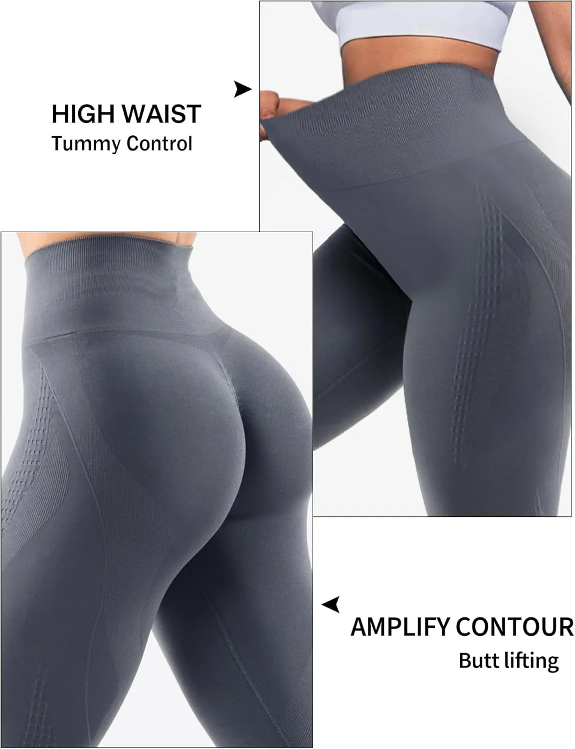 Hidden Scrunch Butt Leggings for Women Amplify Contour Seamless Yoga Pants Compression Gym Workout Booty Lifting Tights