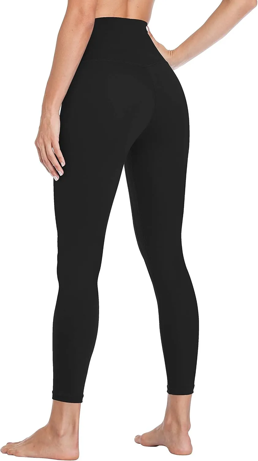 High Waist Yoga Pants 7/8 Length Tummy Control Workout Seamless Waistband Running Yoga Leggings for Women