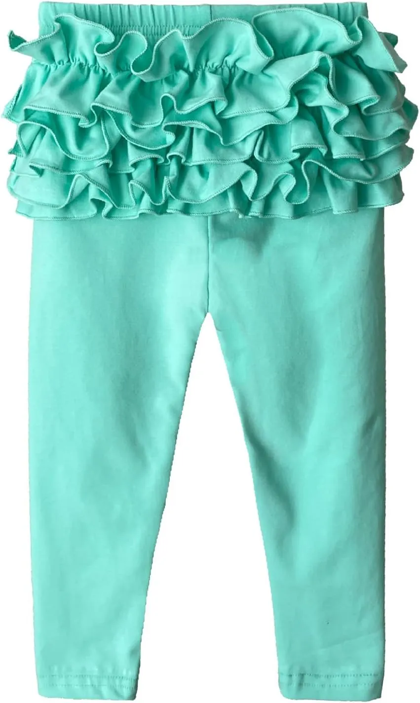 HOOLCHEAN Baby Toddler and Little Girls Ruffles Buttocks Leggings Solid Color Pants