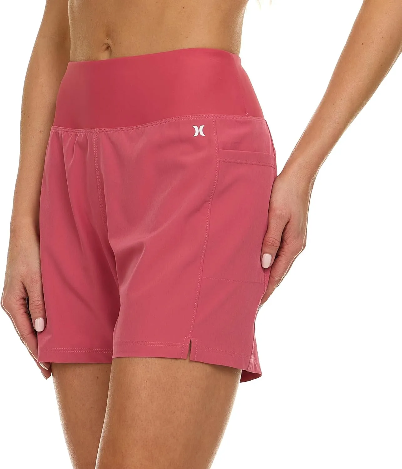 Hurley 5"/7" High Waisted Swim Shorts Women, Board Shorts with Pockets & Inner Liner, Quick Dry Swim Trunk, UPF 50 