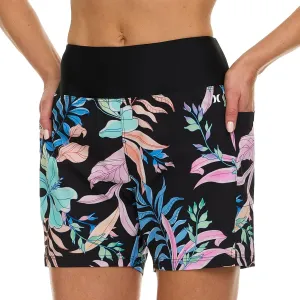Hurley 5"/7" High Waisted Swim Shorts Women, Board Shorts with Pockets & Inner Liner, Quick Dry Swim Trunk, UPF 50 
