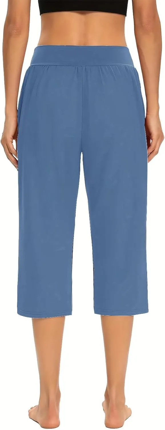 Hvyesh Capri Pants for Women Summer Business Casual Pull On Womens Capris with Pockets