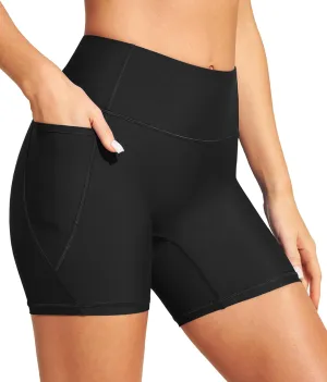 IUGA Womens Swim Shorts Tummy Control Swim Board Shorts UPF 50  Quick Dry Swimsuits Bottoms for Women with Pockets
