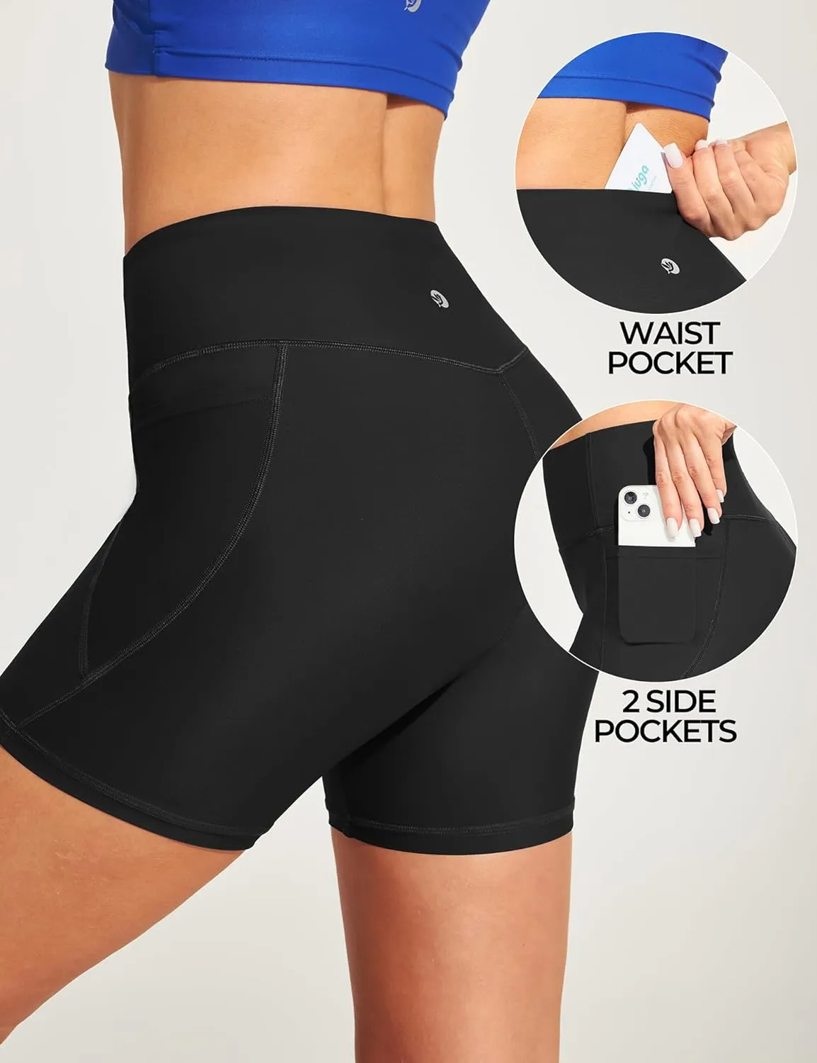 IUGA Womens Swim Shorts Tummy Control Swim Board Shorts UPF 50  Quick Dry Swimsuits Bottoms for Women with Pockets