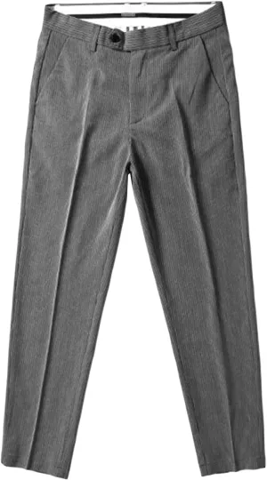 JEShifangjiusu Mens Chinos Slim Fit Pants Comfort Casual Solid Trousers Flat Front Stretch Skinny Tapered Dress Pants (38,Grey), Grey, 38