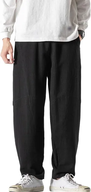 JEShifangjiusu Men's Comfort Stretch Cotton Chino Pants Loose Fit Casual Trousers Lightweight Elastic Waist Summer Beach Pant