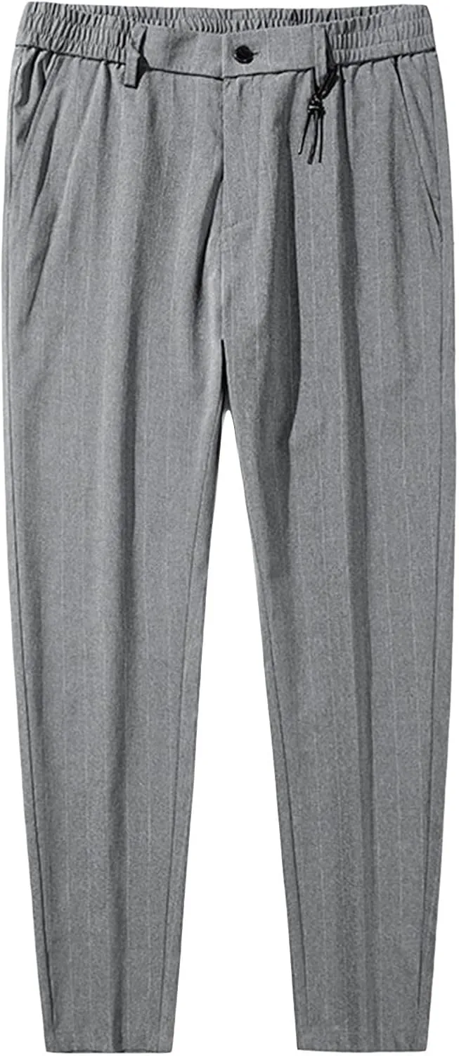 JEShifangjiusu Men's Skinny-Fit Wrinkle-Free Comfort Pants Stretch Chino Pant Trousers Dress Pants Slim Fit Skinny Suit Pants (29,Grey), Grey, 29