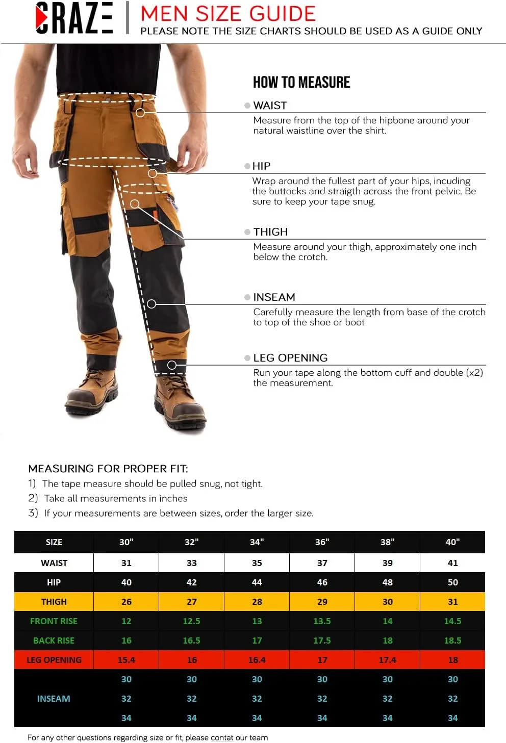 Juicy Trendz Men's Heavy Duty Work Cargo Pants  Reinforced Knees, Multi-Pocket Trousers for Construction & Mechanics