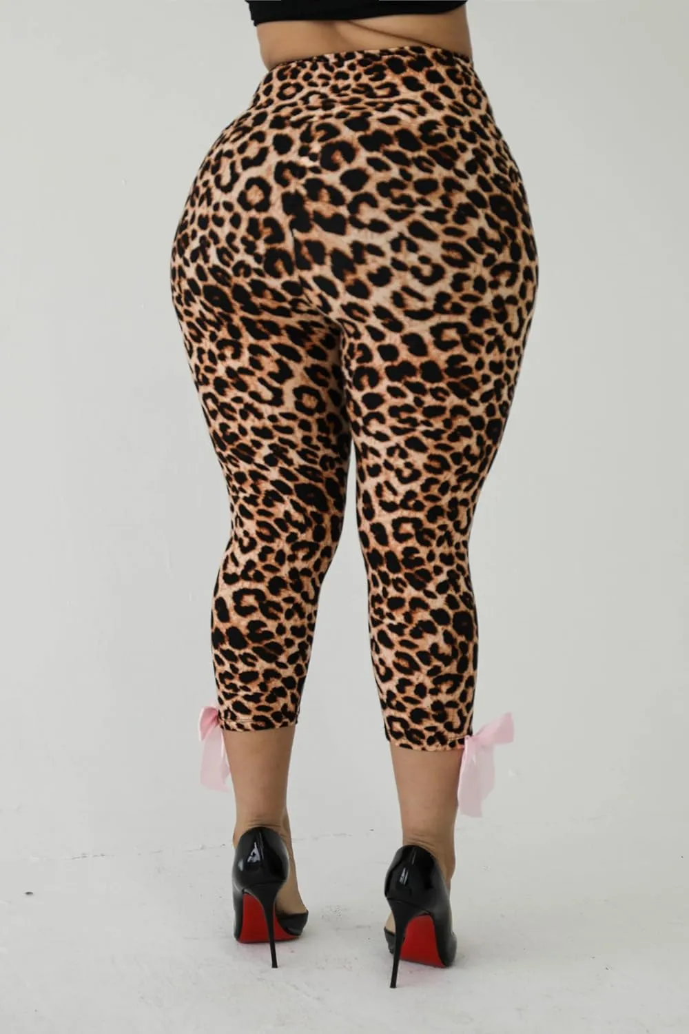 KMBANGI Women Skinny Capri Leggings Bow Tie Up Knee Length Capris Pants Sexy Stretchy Slim Fit Cropped Trousers