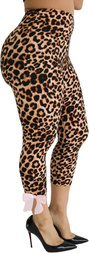 KMBANGI Women Skinny Capri Leggings Bow Tie Up Knee Length Capris Pants Sexy Stretchy Slim Fit Cropped Trousers