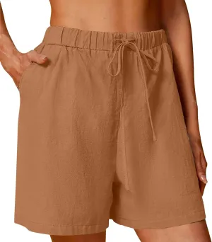 LCMTWX Khaki Women's Athletic Hiking Quick Shorts