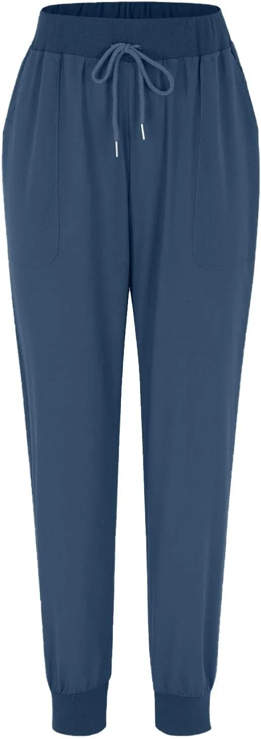 Linen Blend Pants for Women Plus Size Skinny Leg Trousers Elastic Waist Drawstring Pants Loose Fit Summer Pants